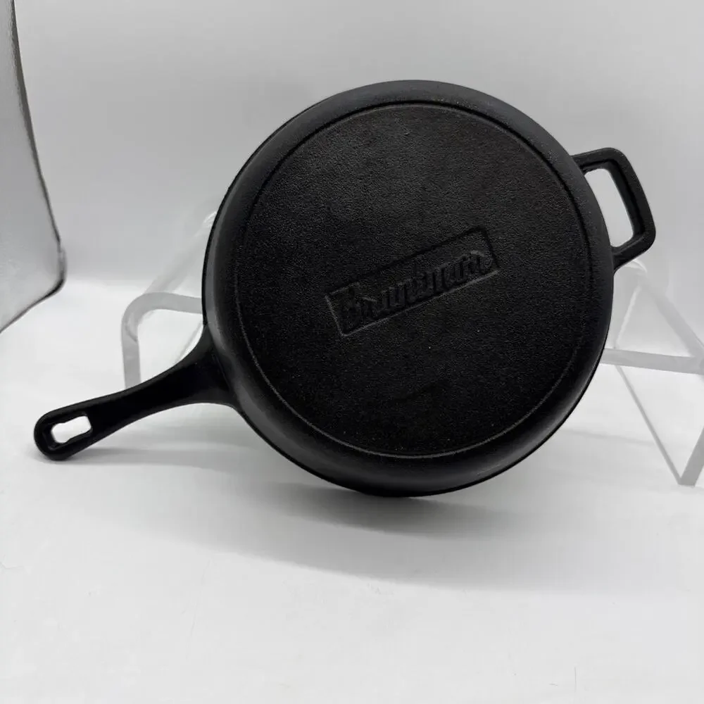 Bruntmor 10” Black Cast Iron 3.25” Deep Round Fry Pan 2 Handles, Silicone Cover